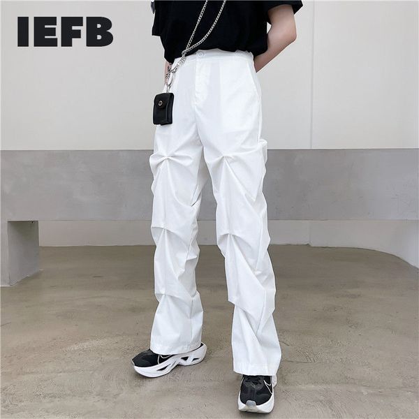 iefb black white design niche pleated leg casual pants streetwear work pants loose men's straight trousers 9y6991 210524
iefb black white design niche pleated leg casual pants streetwear work pants loose men's straight trousers 9y6991 210524
