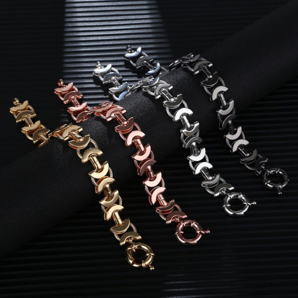 jewelry smooth c-shaped circle mixed hand jewelry fashion personality exaggerated sailor buckle chain bracelet, Black
jewelry smooth c-shaped circle mixed hand jewelry fashion personality exaggerated sailor buckle chain bracelet, Black