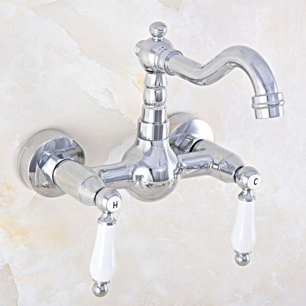 bathroom sink faucets silver chrome polished double handle/hole wall mounted kitchen basin faucet mixer tap swivel spout 360' dnf562
bathroom sink faucets silver chrome polished double handle/hole wall mounted kitchen basin faucet mixer tap swivel spout 360' dnf562