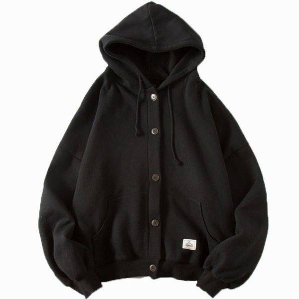 men's hoodies & sweatshirts fashion men loose cardigan man sweatshirt long sleeve solid color casual coat streetwear spring p, Black
men's hoodies & sweatshirts fashion men loose cardigan man sweatshirt long sleeve solid color casual coat streetwear spring p, Black