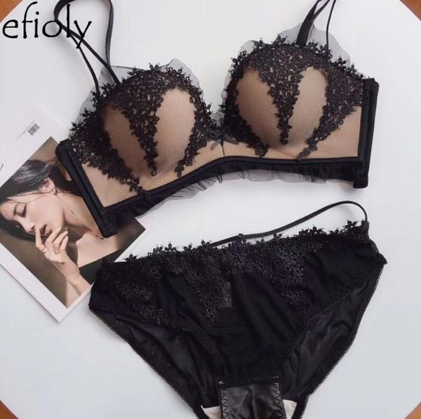 bras sets efioly nt19a0086 lace underwear women set half cup without rim bra thin shoulders gathered on the push up, Red;black
bras sets efioly nt19a0086 lace underwear women set half cup without rim bra thin shoulders gathered on the push up, Red;black