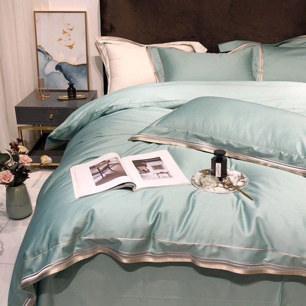 bedding sets simple luxury long-staple cotton satin four-piece set solid color sleeping
bedding sets simple luxury long-staple cotton satin four-piece set solid color sleeping