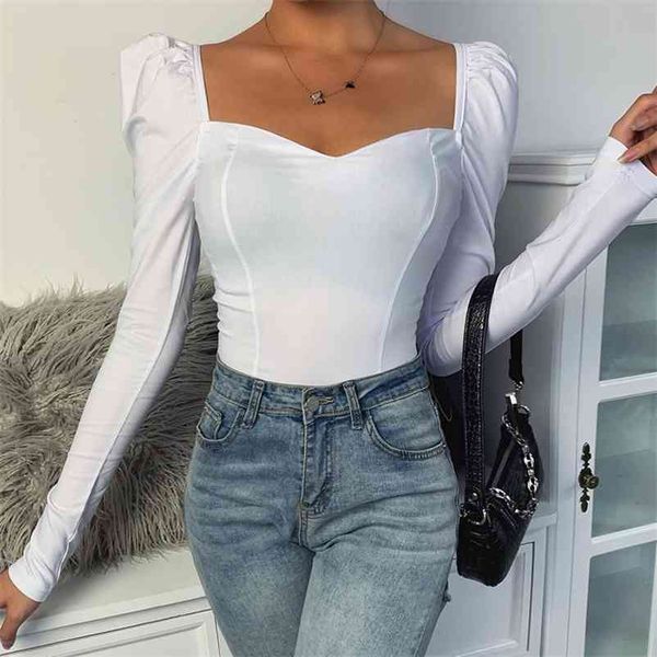 elegant square collar women autumn shirts vintage solid color puff sleeve slim blouses v-neck long shirt 210519, White
elegant square collar women autumn shirts vintage solid color puff sleeve slim blouses v-neck long shirt 210519, White