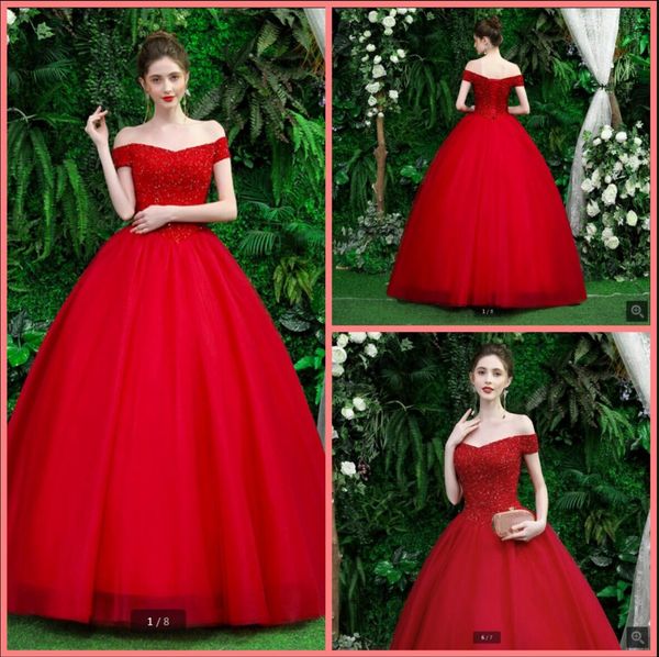 robe de soiree red tulle ball gown prom dresses heavily beading off the shoulder vintage party gowns princess puffy corset long modest quinc, Black
robe de soiree red tulle ball gown prom dresses heavily beading off the shoulder vintage party gowns princess puffy corset long modest quinc, Black