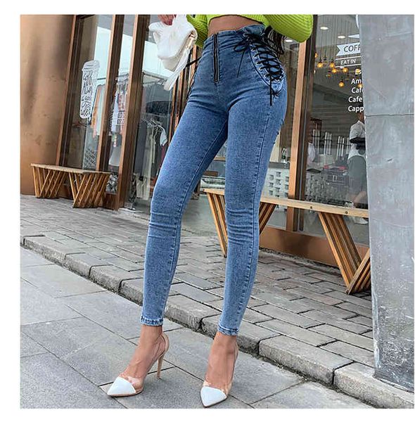 united states 2021-spring summer skinny feet nine fashionable pants high hips tight female jeans towards europe the, Blue
united states 2021-spring summer skinny feet nine fashionable pants high hips tight female jeans towards europe the, Blue