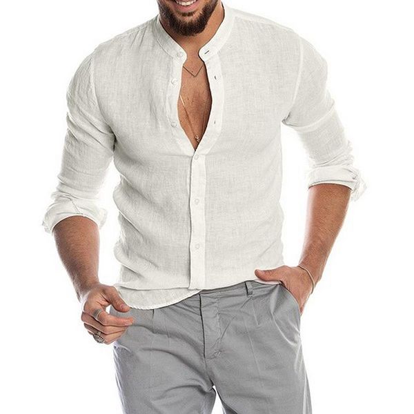 men's casual shirts summer long sleeve linen shirt cotton blouse, White;black
men's casual shirts summer long sleeve linen shirt cotton blouse, White;black