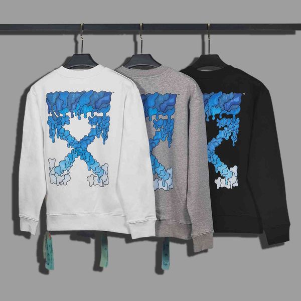 2021 autumn winter new off color blue gradient arrstyle printing series round neck sweater for men and women, Black
2021 autumn winter new off color blue gradient arrstyle printing series round neck sweater for men and women, Black