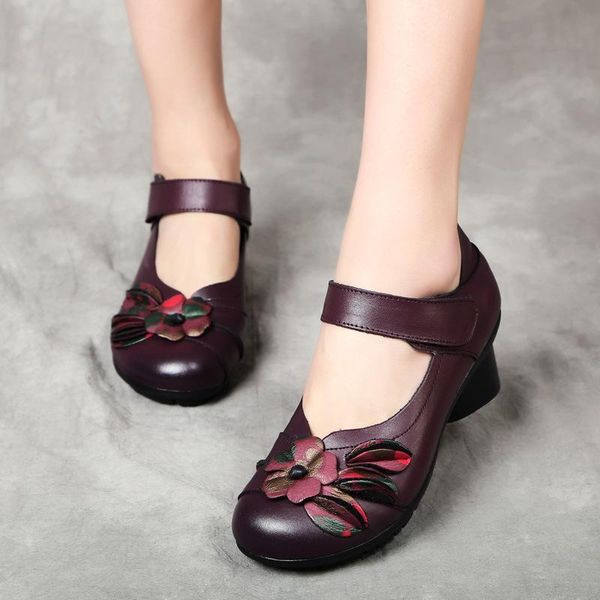 dress shoes real leather ladies single seller national wind mother retro cow women's heels, Black
dress shoes real leather ladies single seller national wind mother retro cow women's heels, Black