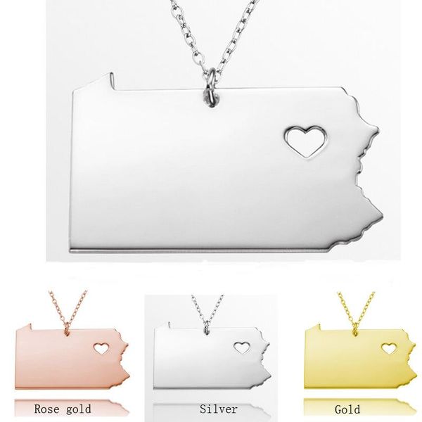 pendant necklaces country map charm pennsylvania state necklace jewelry, Silver 
pendant necklaces country map charm pennsylvania state necklace jewelry, Silver