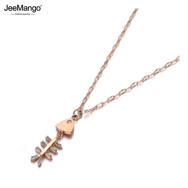 pendant necklaces jeemango trendy stainless steel cz crystal fish skeleton choker for women office style charm necklace jn19217, Silver
pendant necklaces jeemango trendy stainless steel cz crystal fish skeleton choker for women office style charm necklace jn19217, Silver