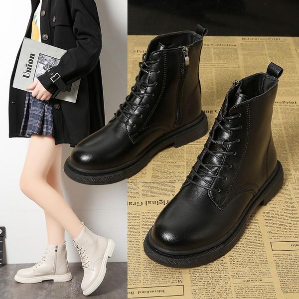 boots whnb female double zipper 2021 autumn thick-soled ins leather lace women's ankle white platform shoes, Black
boots whnb female double zipper 2021 autumn thick-soled ins leather lace women's ankle white platform shoes, Black
