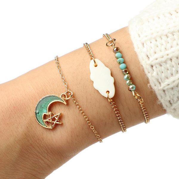 charm bracelets fashion accessories multi-layer alloy beaded beads moon star cloud 3 pieces set for women party jewelry bangle gift, Golden;silver
charm bracelets fashion accessories multi-layer alloy beaded beads moon star cloud 3 pieces set for women party jewelry bangle gift, Golden;silver