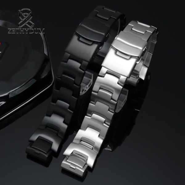 watch bands men silver solid metal watchband strap prw-6000/6100/3000/3100 steel watchbands with women bracelet accessories convex end 16mm, Black;brown 
watch bands men silver solid metal watchband strap prw-6000/6100/3000/3100 steel watchbands with women bracelet accessories convex end 16mm, Black;brown