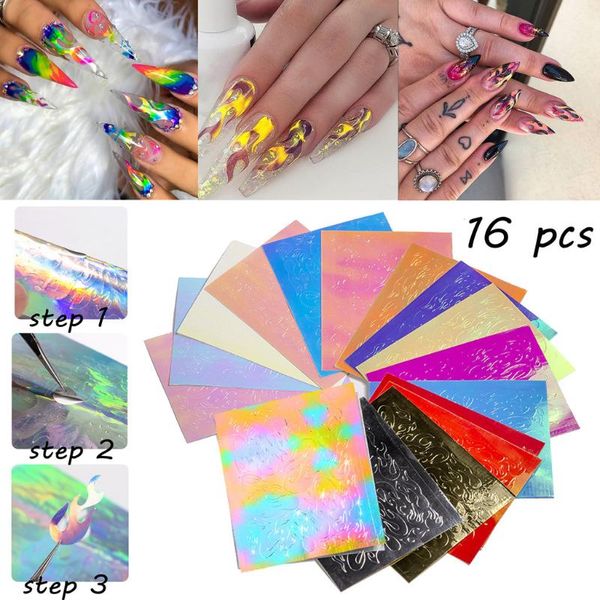 nail art kits 16pcs stickers flame reflections tape adhesive foils diy decoration wrap slide decal sticker transfer foil
nail art kits 16pcs stickers flame reflections tape adhesive foils diy decoration wrap slide decal sticker transfer foil