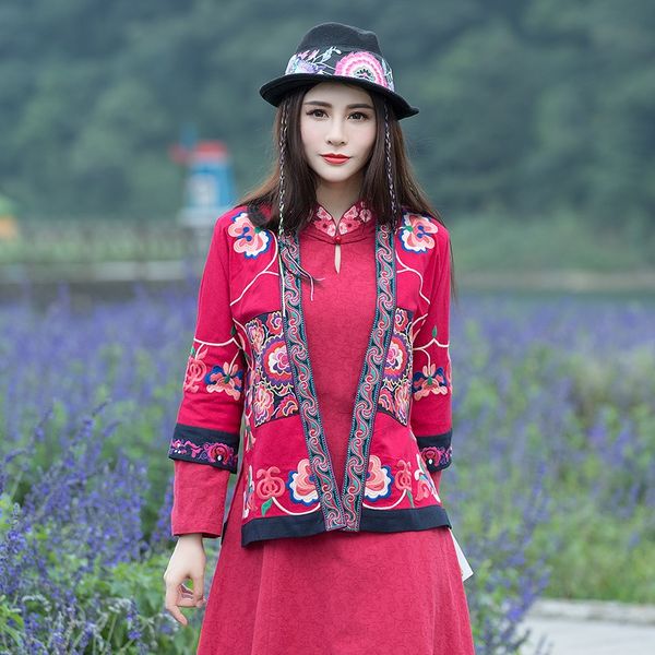 chinese ladies cotton embroidered cardigan shirt retro jacket blouse and women chinese style clothing women 11436, Red
chinese ladies cotton embroidered cardigan shirt retro jacket blouse and women chinese style clothing women 11436, Red