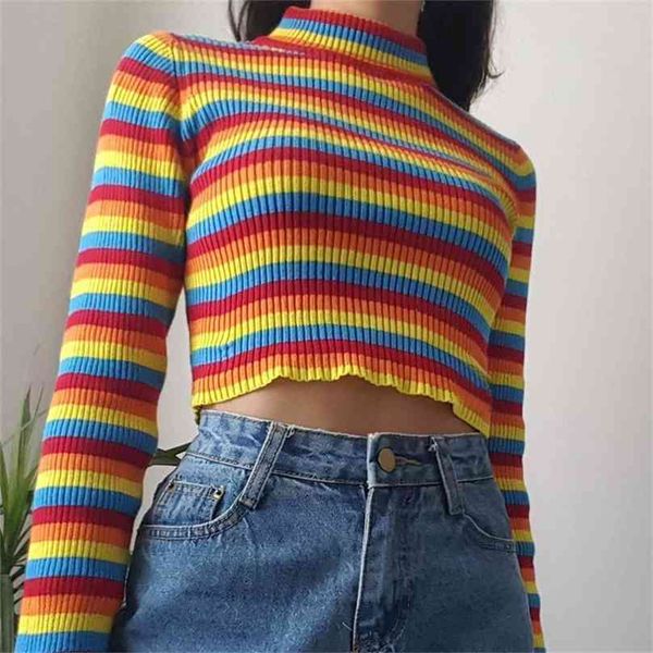 turtleneck fashion rainbow sweaters knitted pullovers women winter sweater loose pullover jumpers female 210607, White;black
turtleneck fashion rainbow sweaters knitted pullovers women winter sweater loose pullover jumpers female 210607, White;black