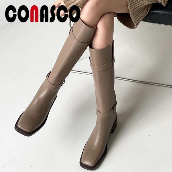 boots conasco 2021 women knee high autumn winter warm genuine leather casual concise shoes office lady belt buckle woman, Black
boots conasco 2021 women knee high autumn winter warm genuine leather casual concise shoes office lady belt buckle woman, Black