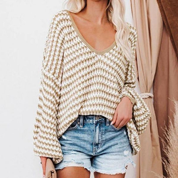 women's sweaters contrast colors fashionable thick wide neck knitted pullover elastic for home, White;black
women's sweaters contrast colors fashionable thick wide neck knitted pullover elastic for home, White;black