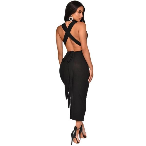 women sleeveless back crisscross backless dress bodycon maxi dresses evening club party vestidos casual, Black;gray
women sleeveless back crisscross backless dress bodycon maxi dresses evening club party vestidos casual, Black;gray