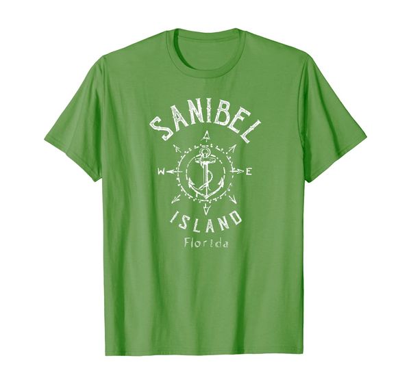 sanibel island souvenir t-shirt, White;black