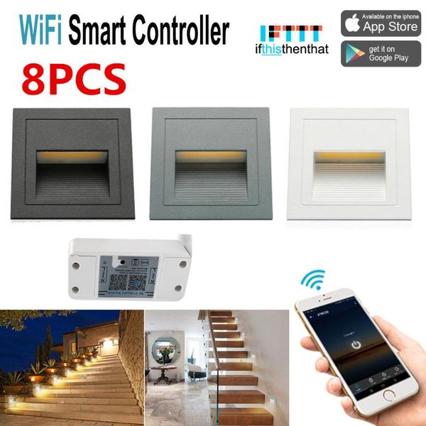 outdoor wall lamps 8xoutdoor 3w recessed plinth stair step light corridor corner lamp+wifi switch timer compatible for alexa/google home/ift
outdoor wall lamps 8xoutdoor 3w recessed plinth stair step light corridor corner lamp+wifi switch timer compatible for alexa/google home/ift