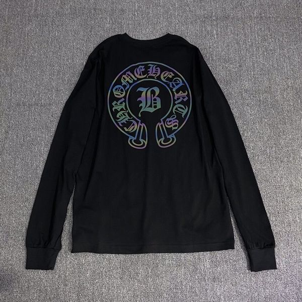 chrome/heartsb-shaped chrome colorful hearts crosin horseshoe ch gradient long sleeve t-shirt loose men and women's fashion, White;black
chrome/heartsb-shaped chrome colorful hearts crosin horseshoe ch gradient long sleeve t-shirt loose men and women's fashion, White;black