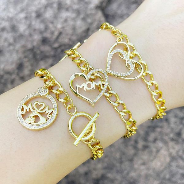 charm bracelets eyika fashion women love heart mom zircon gold cuban chain planet pulseras cz jewelry for mother's day gift, Golden;silver
charm bracelets eyika fashion women love heart mom zircon gold cuban chain planet pulseras cz jewelry for mother's day gift, Golden;silver