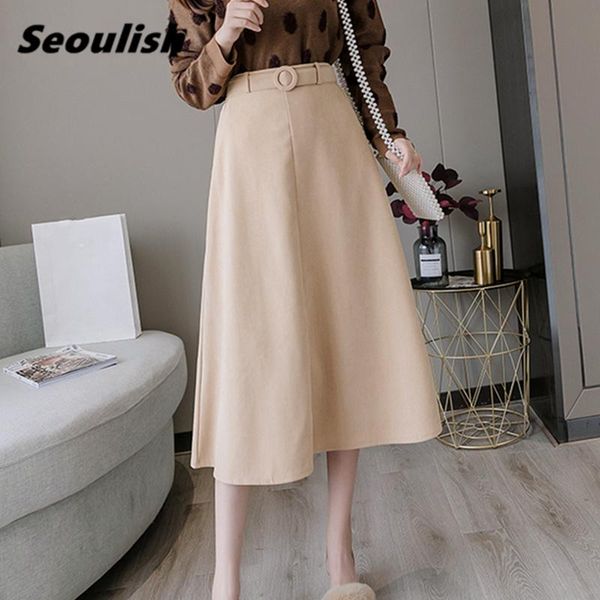 skirts seoulish 2021 spring work wear women simple umbrella long sashes korean ol style high waist a-line chic female, Black
skirts seoulish 2021 spring work wear women simple umbrella long sashes korean ol style high waist a-line chic female, Black