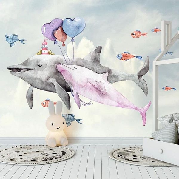 wallpapers custom mural wallpaper 3d cute balloon dolphin nordic hand-painted children's room background wall decor papel de parede sal
wallpapers custom mural wallpaper 3d cute balloon dolphin nordic hand-painted children's room background wall decor papel de parede sal