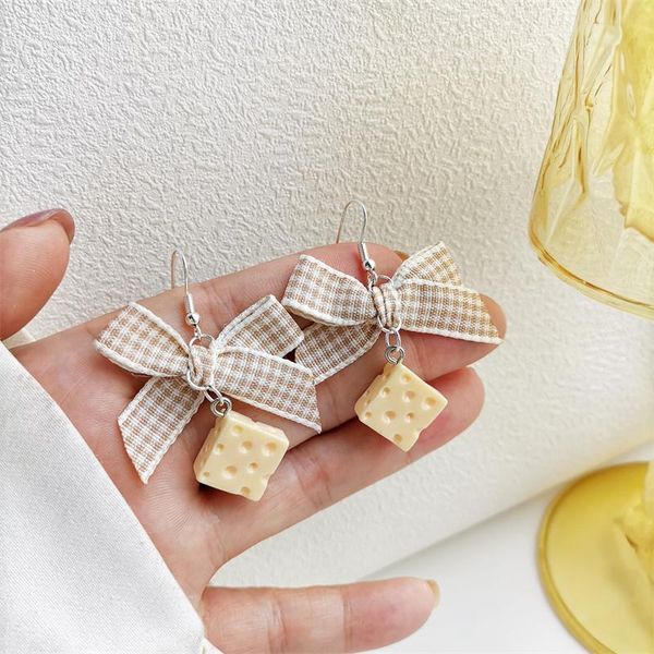 dangle & chandelier creative cute bowknot cheese pendant earrings japan korea style fashion lovely lattice bow hook drop for girls jewelry, Silver
dangle & chandelier creative cute bowknot cheese pendant earrings japan korea style fashion lovely lattice bow hook drop for girls jewelry, Silver