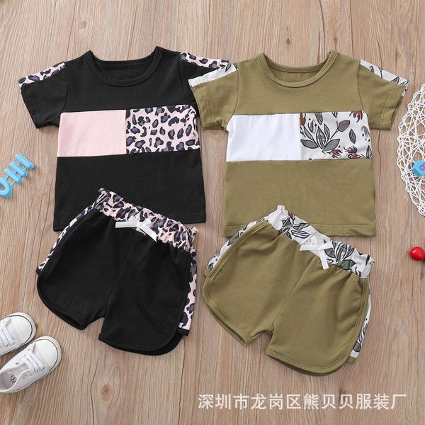 boys and girls suits children's summer black short sleeve printed + shorts two piece set, White
boys and girls suits children's summer black short sleeve printed + shorts two piece set, White