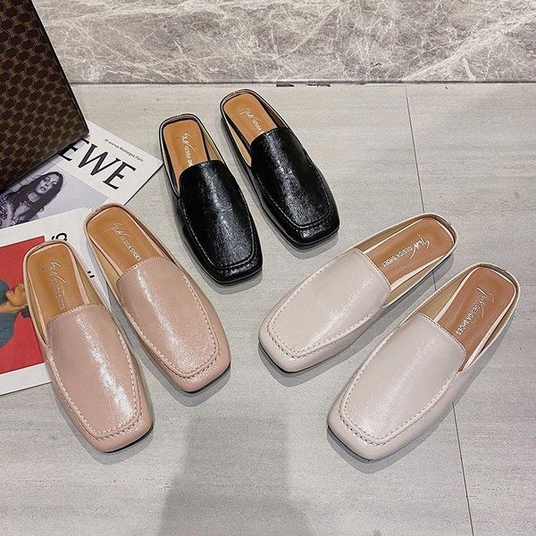 all-match korean fashion square-toe flat slippers women style outer wear baotou soft-soled lazy mules, Black
all-match korean fashion square-toe flat slippers women style outer wear baotou soft-soled lazy mules, Black