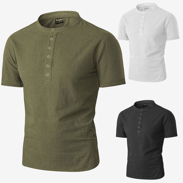 men's cotton linen short sleeve solid collar slim shirts summer casual stylish shirt, White;black
men's cotton linen short sleeve solid collar slim shirts summer casual stylish shirt, White;black