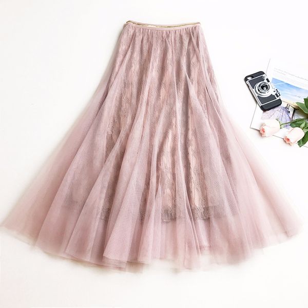 skirts spring women elastic high waist lace mesh elegnat pleated femme a-line streetwear azrf, Black
skirts spring women elastic high waist lace mesh elegnat pleated femme a-line streetwear azrf, Black