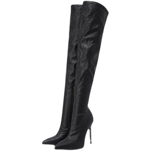 boots fashion pu checkered soft leather winter 2021 party sewing turned-over edge 11cm thin heels wedding shoes, Black
boots fashion pu checkered soft leather winter 2021 party sewing turned-over edge 11cm thin heels wedding shoes, Black
