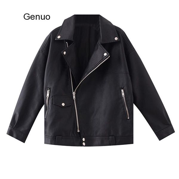 autumn faux soft leather pu jacket women loose punk coat female turndown collar moto biker rivet zipper street overcoat women's, Black
autumn faux soft leather pu jacket women loose punk coat female turndown collar moto biker rivet zipper street overcoat women's, Black