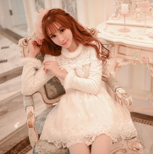 casual dresses princess sweet lolita white dress candy rain bow lace decoration a-line round collar nail bead japanese design c16cd5915, Black;gray
casual dresses princess sweet lolita white dress candy rain bow lace decoration a-line round collar nail bead japanese design c16cd5915, Black;gray