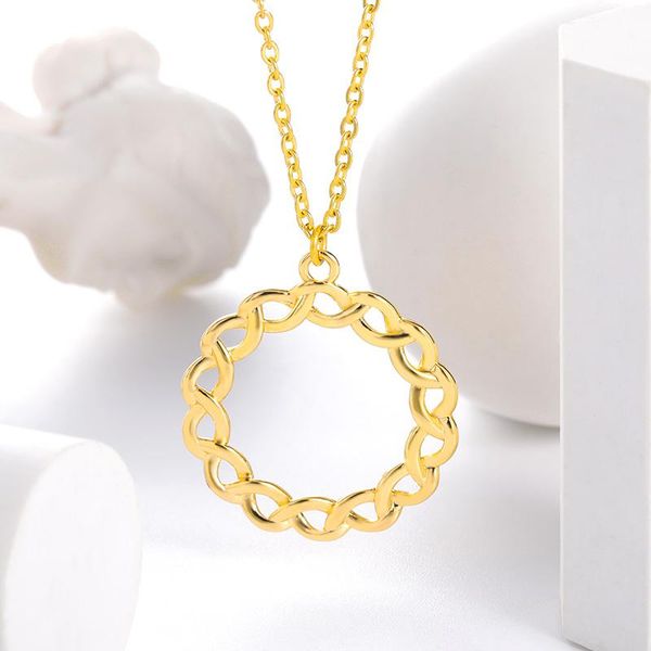 pendant necklaces unique style stainless steel chain round necklace women jewelry gold color distortion circle, Silver
pendant necklaces unique style stainless steel chain round necklace women jewelry gold color distortion circle, Silver