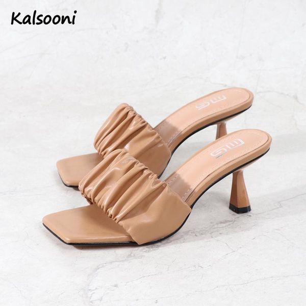sandals kalsooni 2021 summer high-heeled shoes women's stiletto pleated open-toed slippers, Black
sandals kalsooni 2021 summer high-heeled shoes women's stiletto pleated open-toed slippers, Black