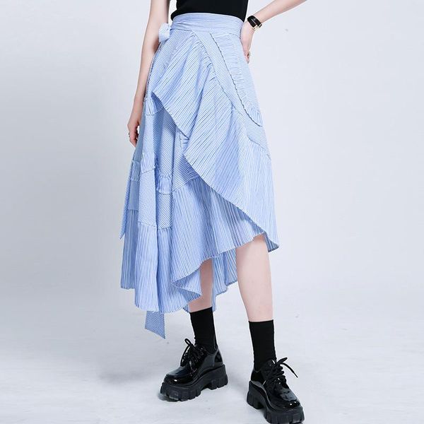 skirts johnature 2021 summer korean striped one-piece adjustable waist ruffle fashion loose irregular all match women, Black
skirts johnature 2021 summer korean striped one-piece adjustable waist ruffle fashion loose irregular all match women, Black