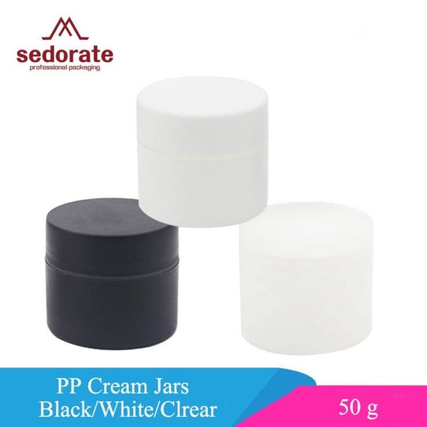 sedorate 20 pcs/lot 50g cream jars refillable bottles for cosmetic black white clear with inner cover case jx041-1 storage &
sedorate 20 pcs/lot 50g cream jars refillable bottles for cosmetic black white clear with inner cover case jx041-1 storage &