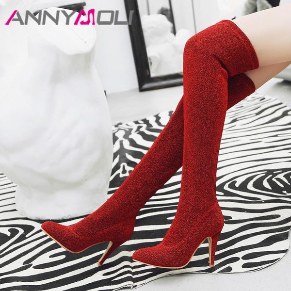 boots annymoli fall thigh high women bling thin heel over the knee slim stretch tall shoes ladies winter size 46, Black
boots annymoli fall thigh high women bling thin heel over the knee slim stretch tall shoes ladies winter size 46, Black