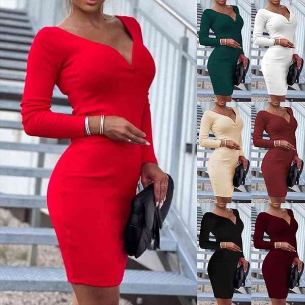 autumn and winter fashion women dresses office deep v-neck solid color elegant iong-sleeved party, Black;gray
autumn and winter fashion women dresses office deep v-neck solid color elegant iong-sleeved party, Black;gray