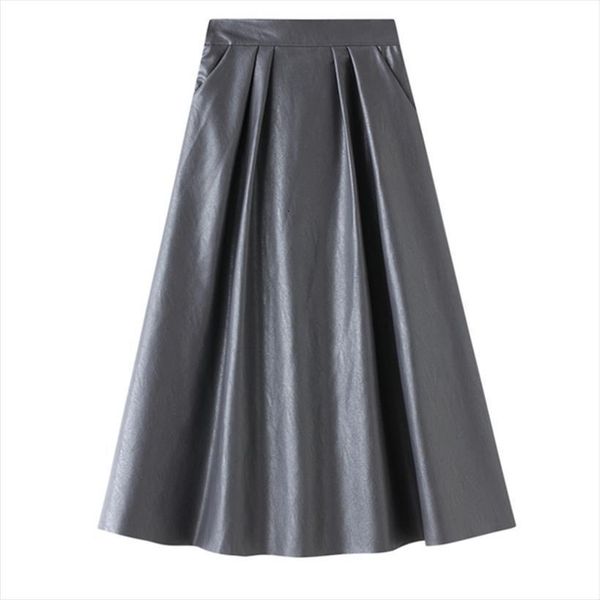 winter pu leather midi women skirts pleated faux vintage fashion a line high waist flare longa saia s9102, Black
winter pu leather midi women skirts pleated faux vintage fashion a line high waist flare longa saia s9102, Black