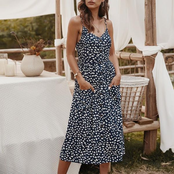 casual dresses summer dress 2021 women button sleeveless spaghetti strap loose pleated polka dot long beach backless vestidos, Black;gray
casual dresses summer dress 2021 women button sleeveless spaghetti strap loose pleated polka dot long beach backless vestidos, Black;gray