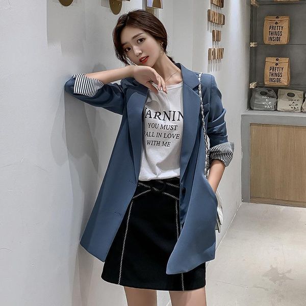women's suits & blazers real s 2021 spring wear korean version small suit medium length long sleeve coat casual, White;black
women's suits & blazers real s 2021 spring wear korean version small suit medium length long sleeve coat casual, White;black