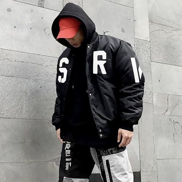 men's and women's hip-hop baseball jackets, leisure sports jackets printed with letters, fashionable street clothes, retro windbre, Black
men's and women's hip-hop baseball jackets, leisure sports jackets printed with letters, fashionable street clothes, retro windbre, Black