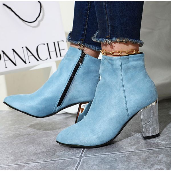 womens autumn boots fashion pointed toe zipper shoes block heels solid suede leather ladies ankle boots 2022 female footwear, Black
womens autumn boots fashion pointed toe zipper shoes block heels solid suede leather ladies ankle boots 2022 female footwear, Black