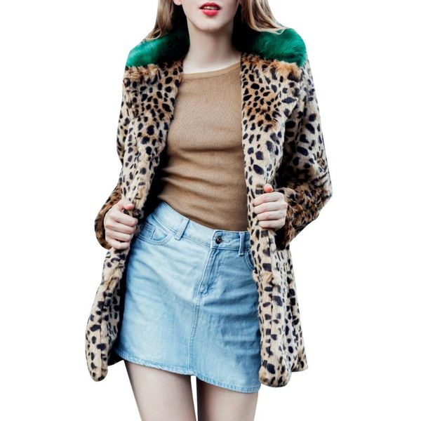 women's fur & faux coat women winter jacket fashion cardigan leopard warm trend long outerwear female hooded coats, Black
women's fur & faux coat women winter jacket fashion cardigan leopard warm trend long outerwear female hooded coats, Black