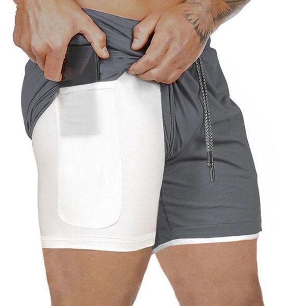 men breathable fitness shorts double layer solid color short pants quick dry sports men's, White;black
men breathable fitness shorts double layer solid color short pants quick dry sports men's, White;black